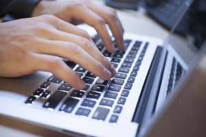Typing on a keyboard