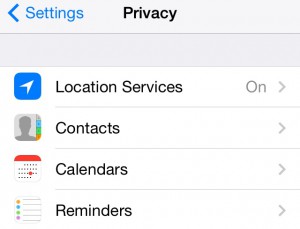 Locations Services on iPhone