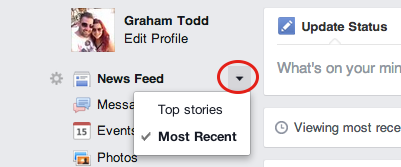 Change to most recent in Facebook Timeline