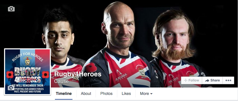 Facebook Page for Rugby4Heroes