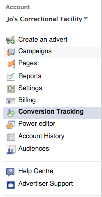 Conversion tracking on Facebook