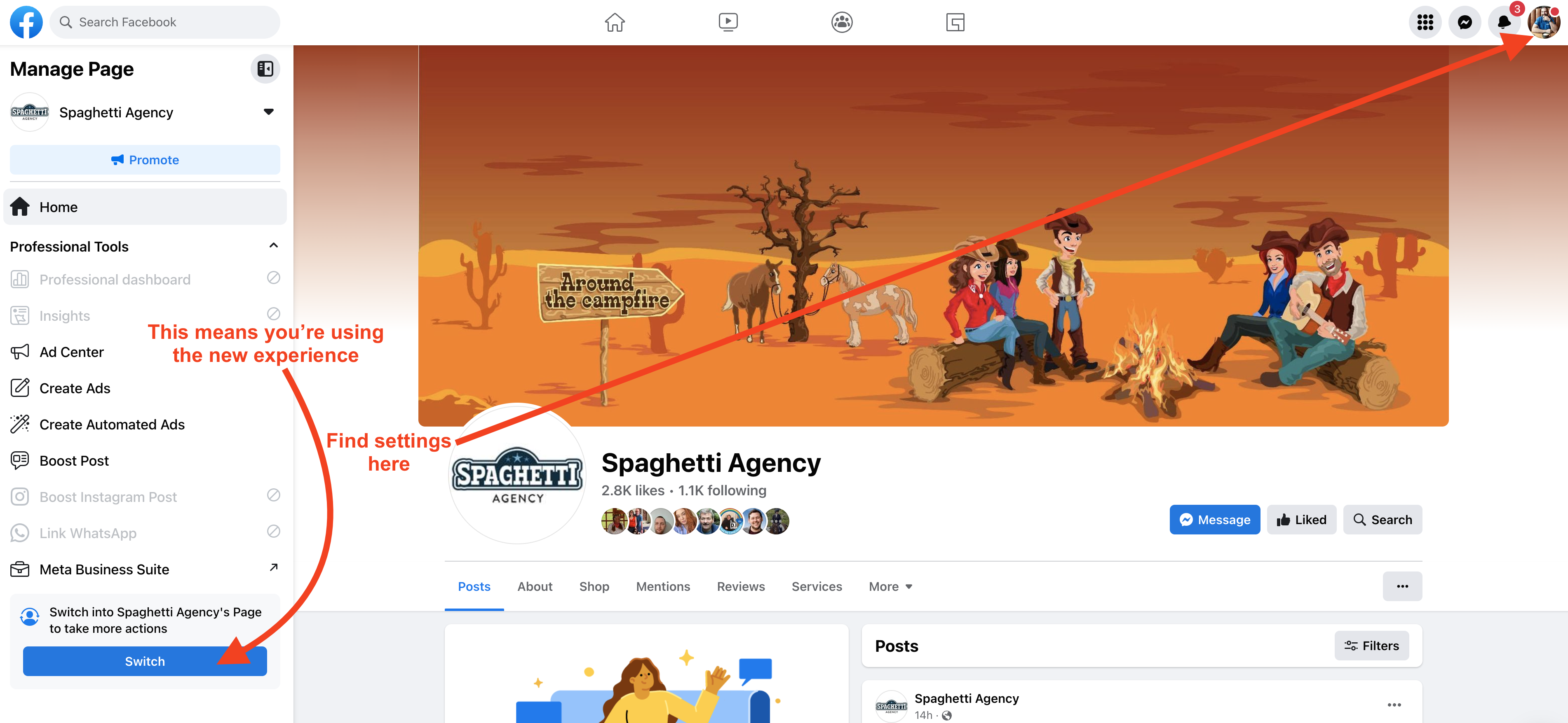 Finding Page Roles in New Facebook Page Experience