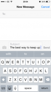 QuickType on an iPhone 6